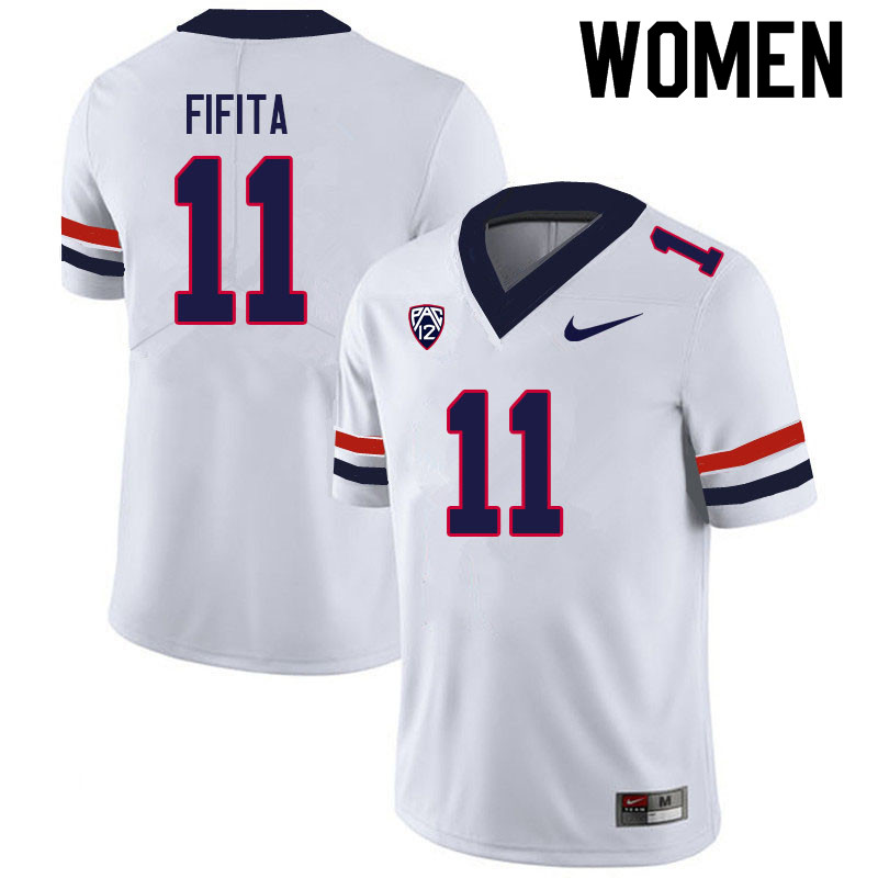 Women #11 Noah Fifita Arizona Wildcats College Football Jerseys Sale-White
